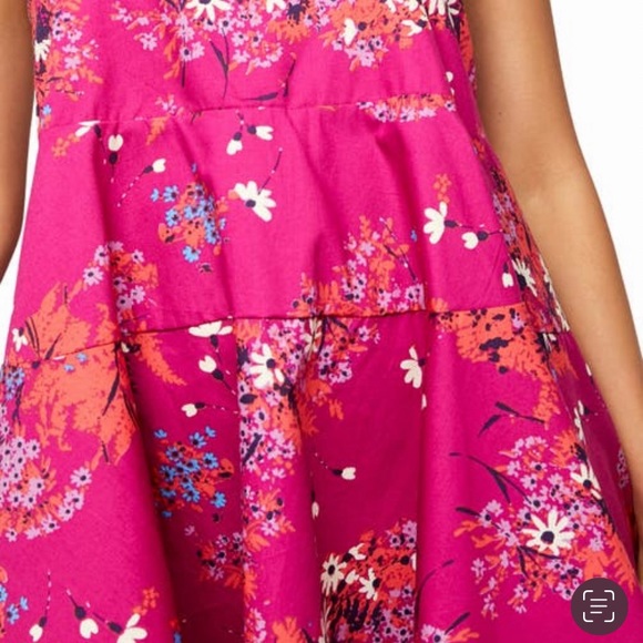 FREE PEOPLE COTTON BABYDOLL SQUARE NECK MINI DRESS IN POP COMBO FLORAL POP COMBO - Picture 6 of 13